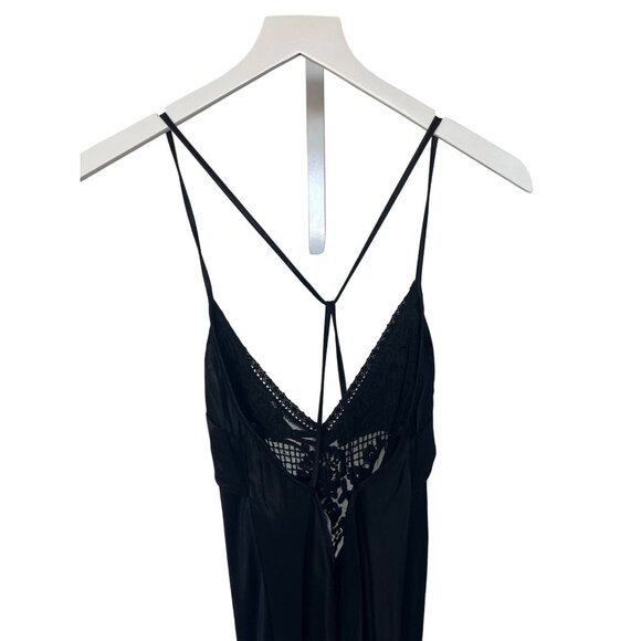 Zara Black Satin Lingerie Open Back Dress - Picture 10 of 13